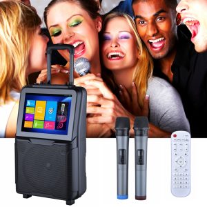 Portable Trolley Speakers with Wireless Microphone and LCD Display TS10A